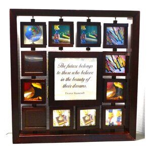 Vintage School Memory Picture Frame Grades k-12 Keepsake Compartment Wood